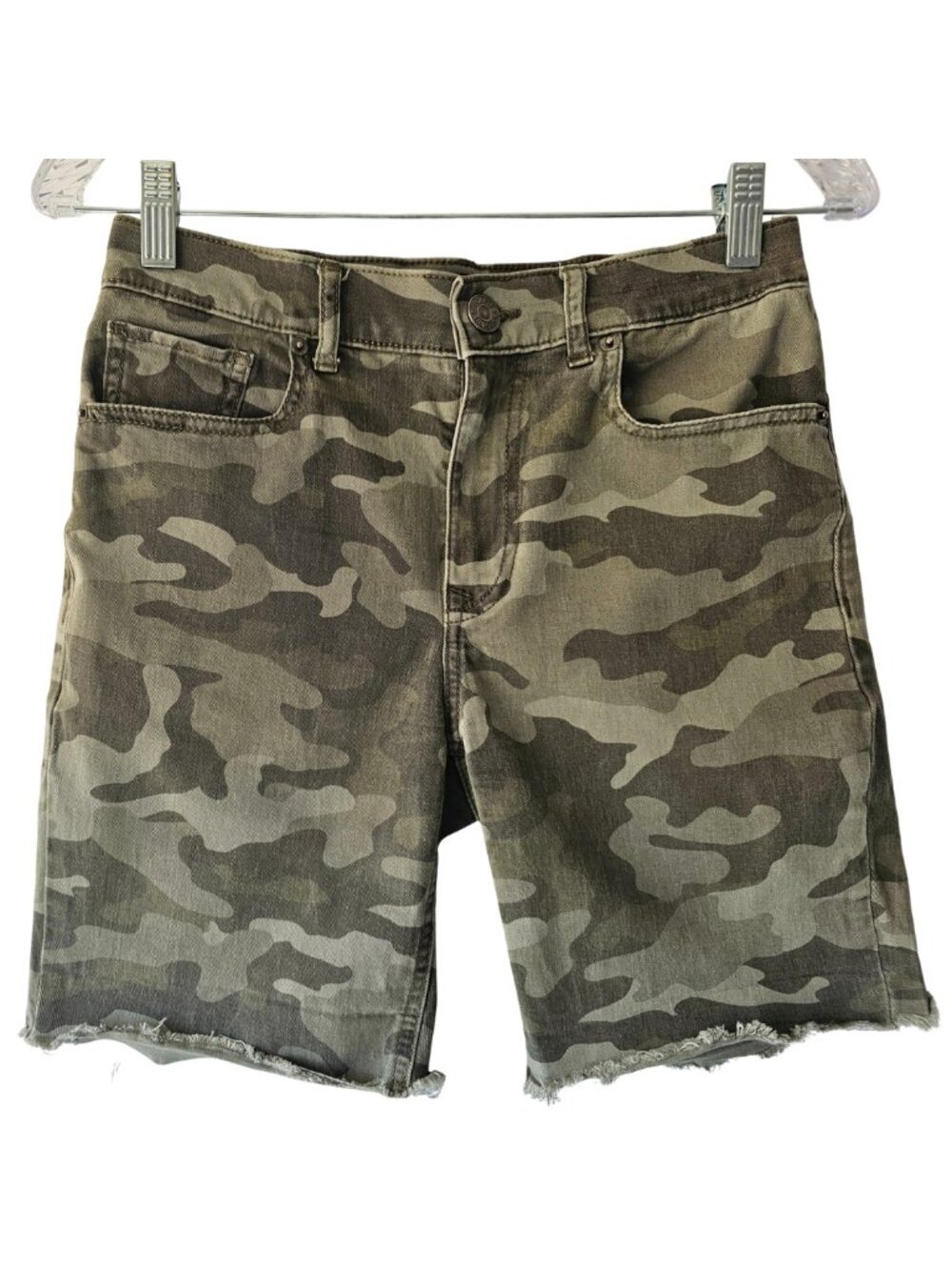 Express Camouflage High Rise Stretch Bermuda Shorts, Size 2
